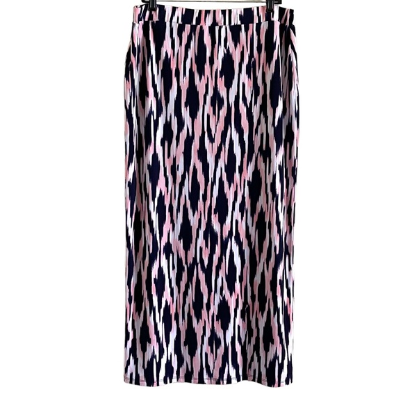 MICHAEL Michael Kors navy, pink & white tulip split maxi skirt - Picture 6 of 10